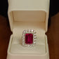 Ruby Moissanite Lab Diamond Ring