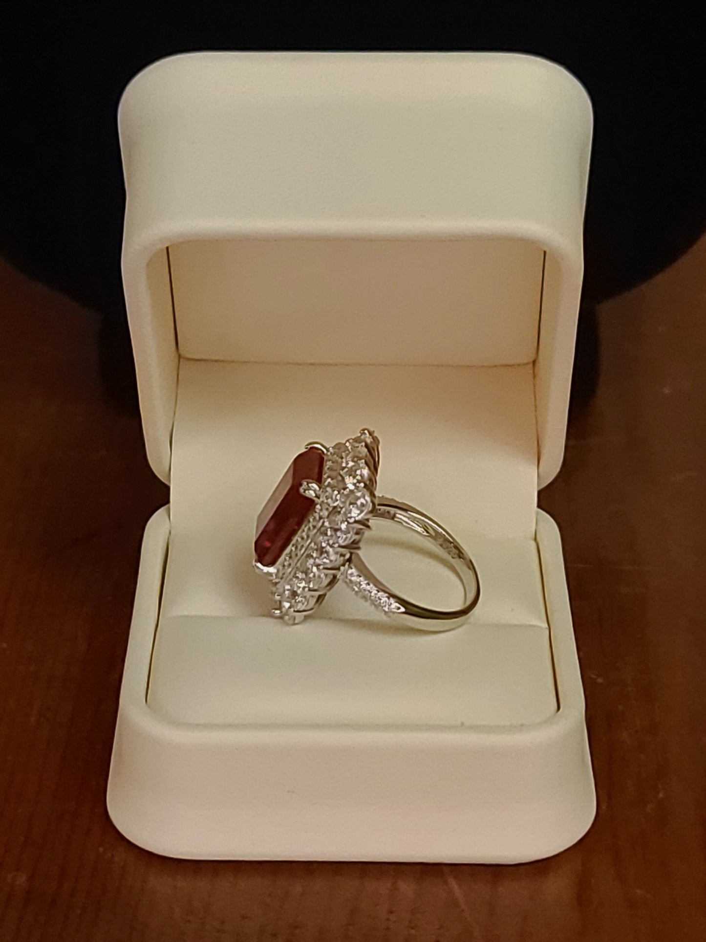 Ruby Moissanite Lab Diamond Ring