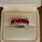 Lab Ruby & Diamond Moissanite Band