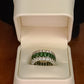 Lab Emerald Wide & Diamond Moissanite Band