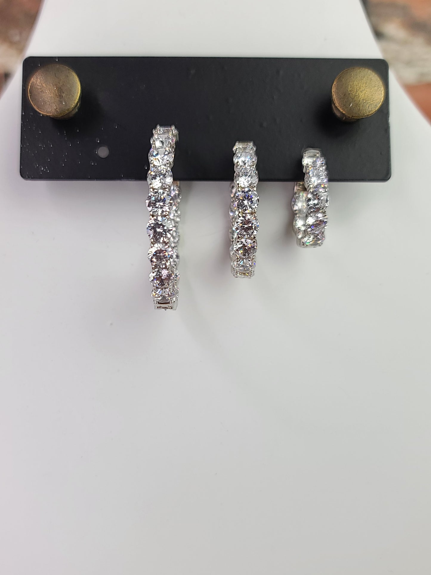 Large Round CZ Diamond Hoop Earrings