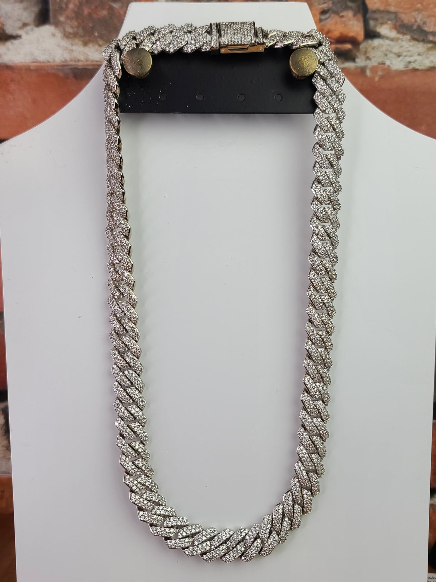 22" Cuban Link CZ Diamond Necklace