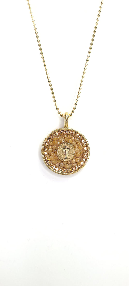 "Uplift Cross" Round Cross and Gold Round Pendant