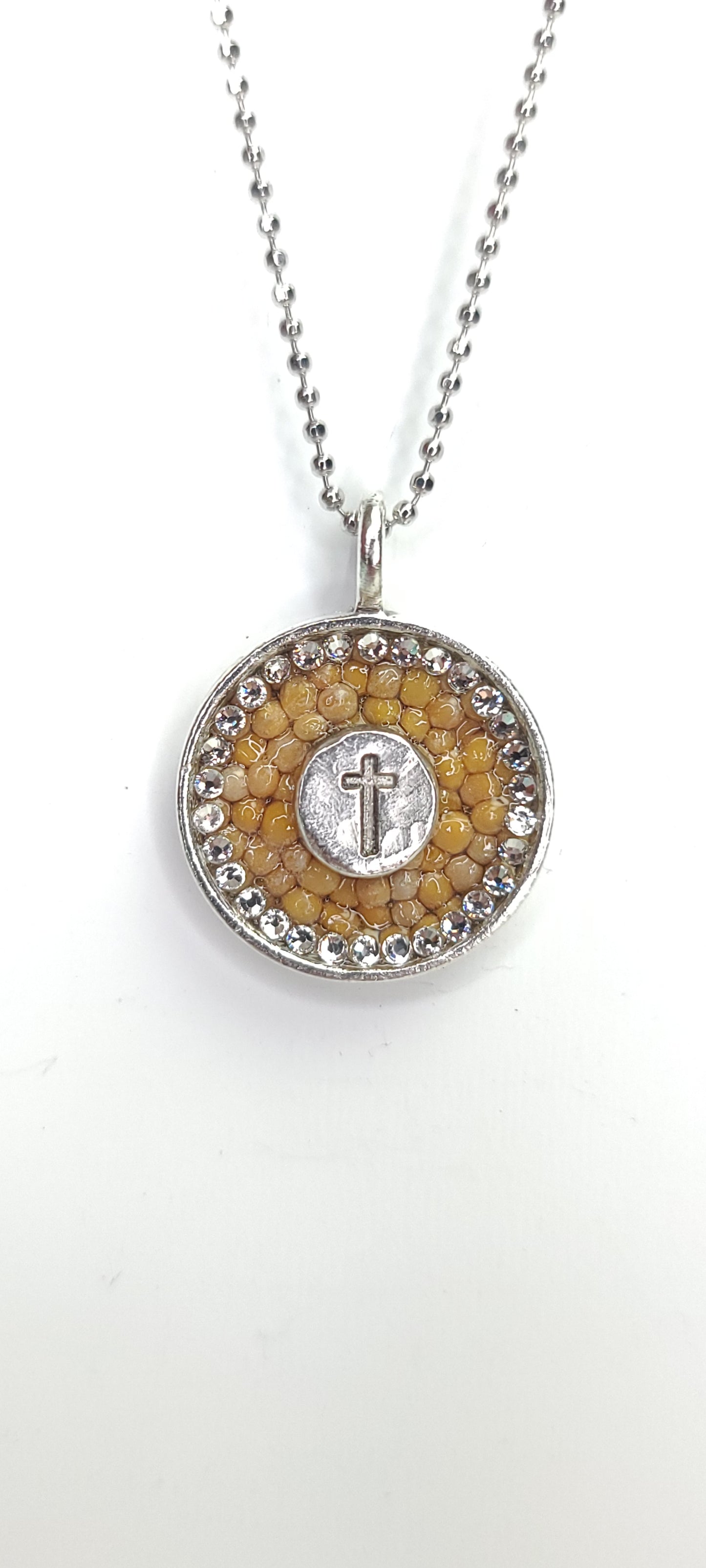 "Uplift Cross" Round Cross Silver Round Pendant