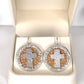 "Abide Silver" Silver Cross Round Earrings