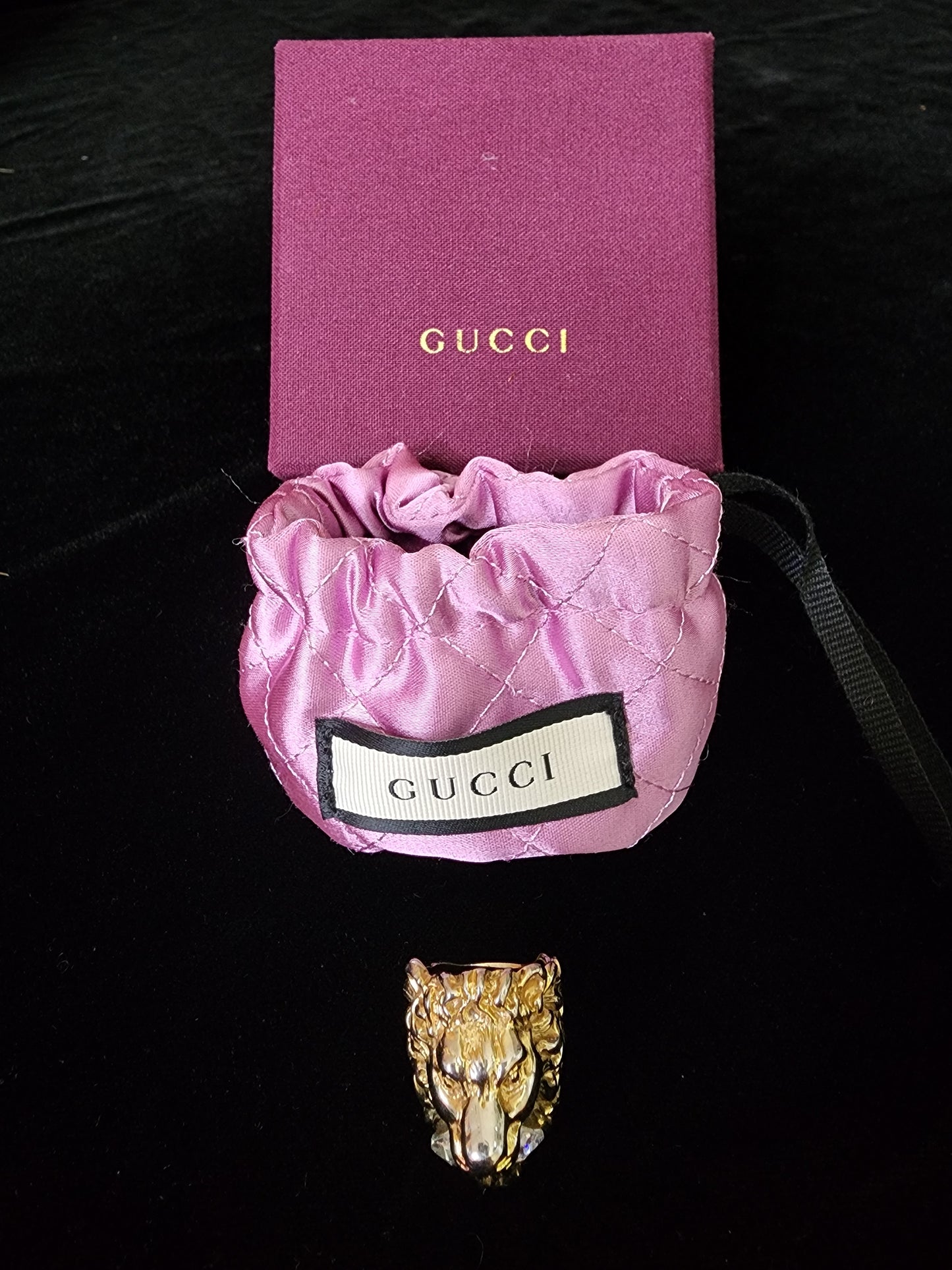 Pre-Loved Gucci Lion Head Ring