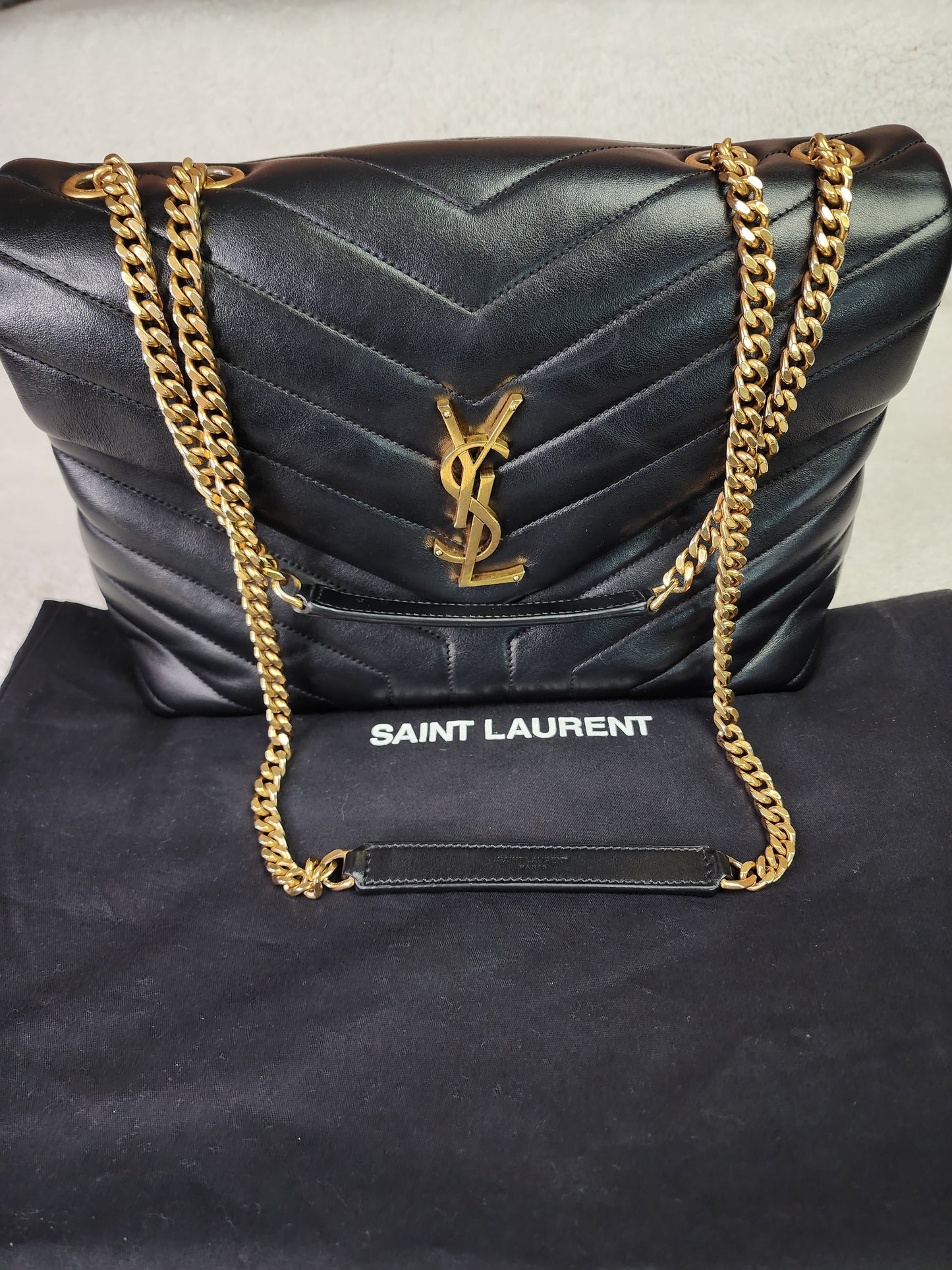 Pre-Loved Saint Laurent Loulou Medium Quilted Leather Shoulder bag