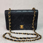 Pre-Loved Chanel Lambskin Quilted Small Single Flap Bag Black