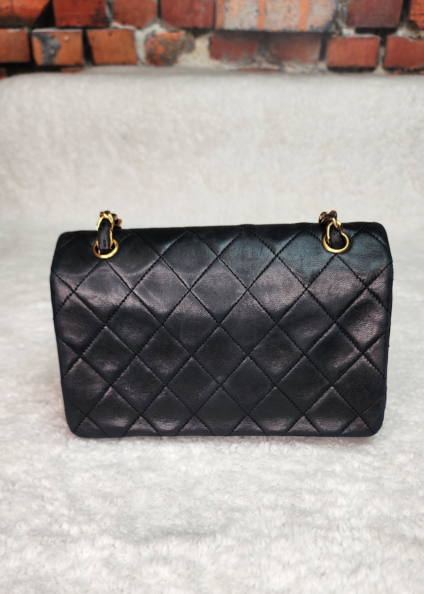 Pre-Loved Chanel Lambskin Quilted Small Single Flap Bag Black