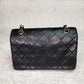 Pre-Loved Chanel Lambskin Quilted Small Single Flap Bag Black