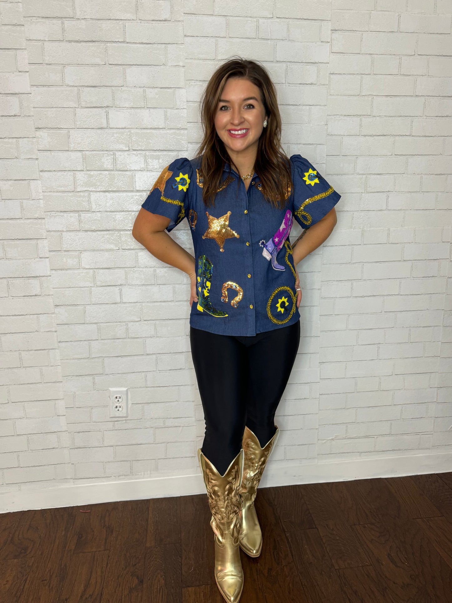 Denim Cowgirl Icon Top