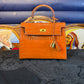 Orange Patent Leather Handbag