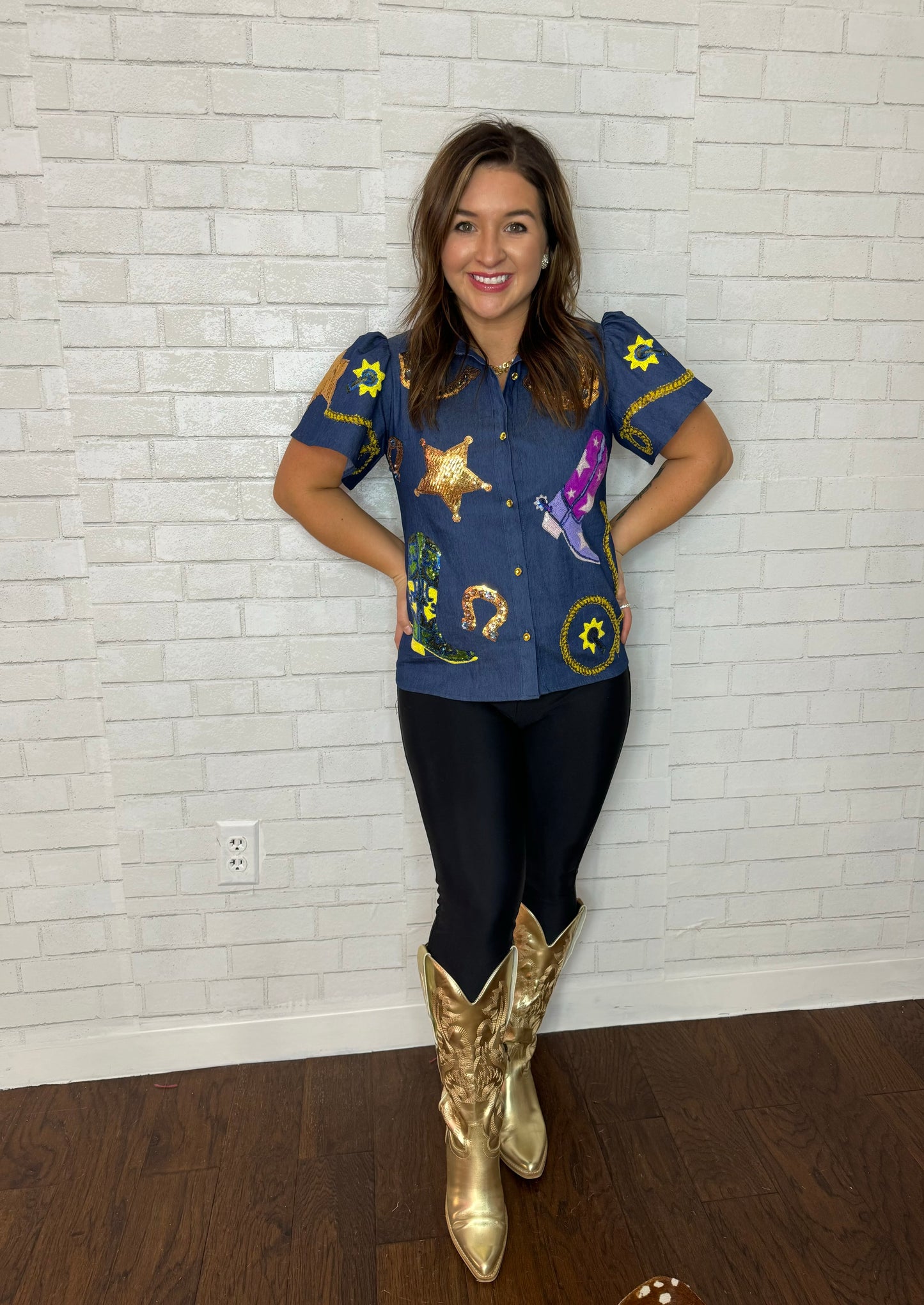 Denim Cowgirl Icon Top