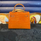 Orange Patent Leather Handbag