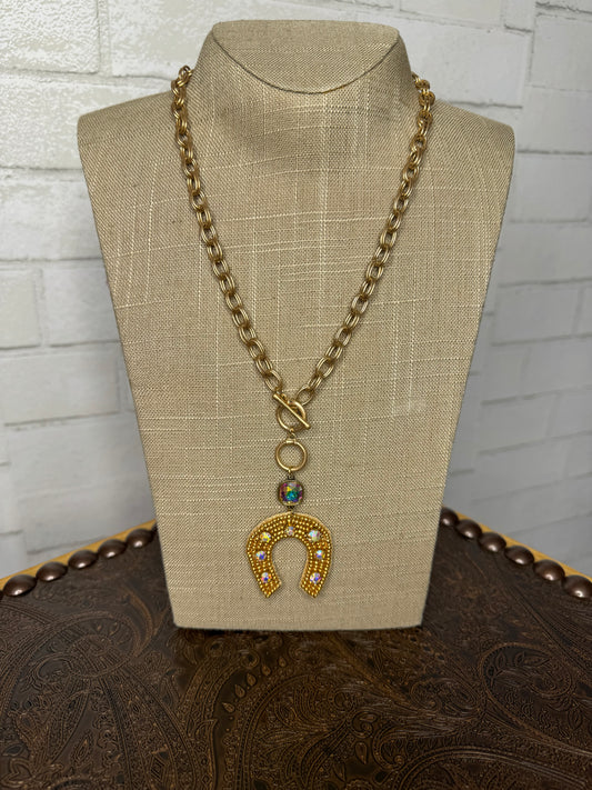 Beaded Horseshoe Necklace