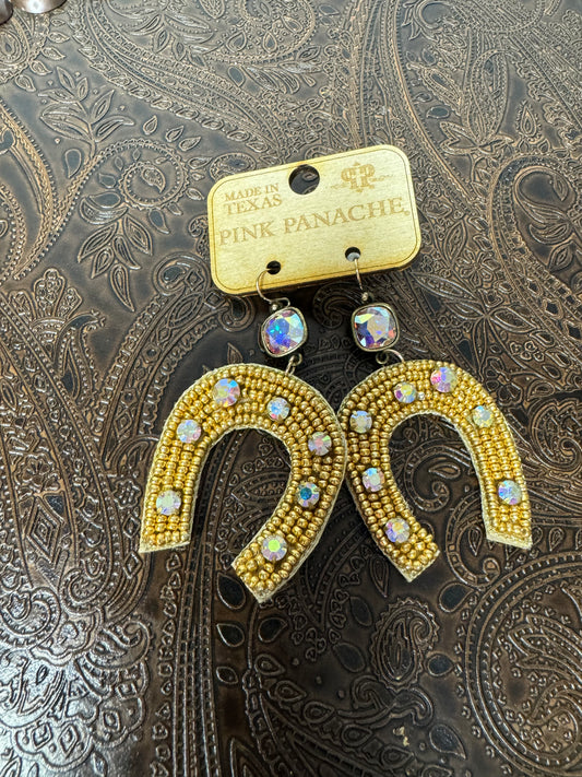 Beaded Horseshoe Earrings