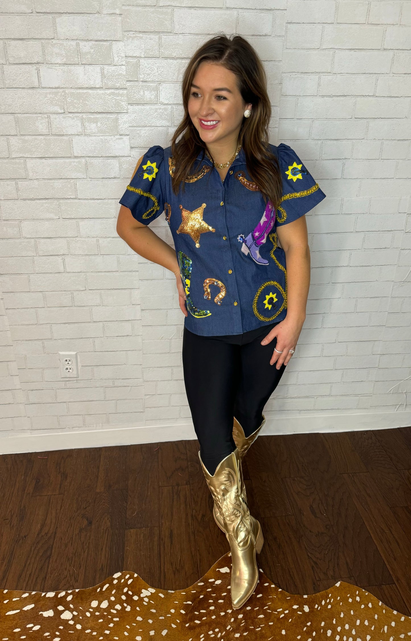 Denim Cowgirl Icon Top