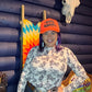 Neon Orange Space Cowgirl Trucker Cap