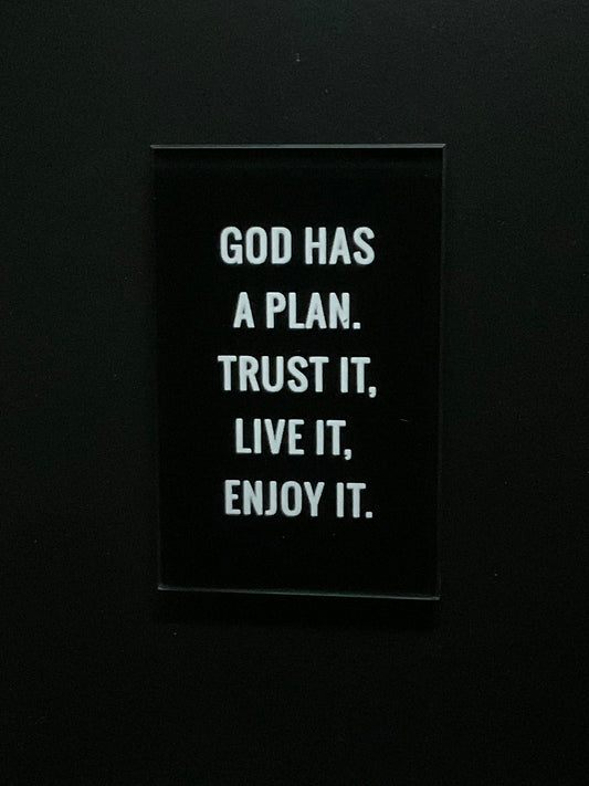 God Has A Plan Glass Magnet