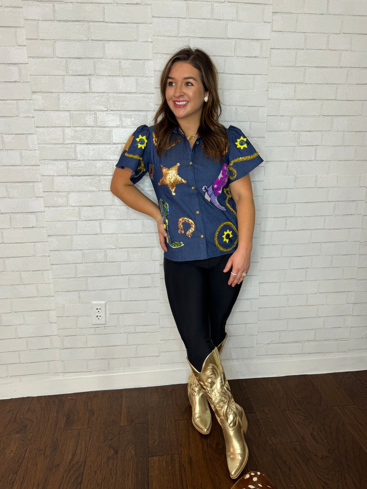 Denim Cowgirl Icon Top