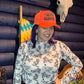 Neon Orange Space Cowgirl Trucker Cap