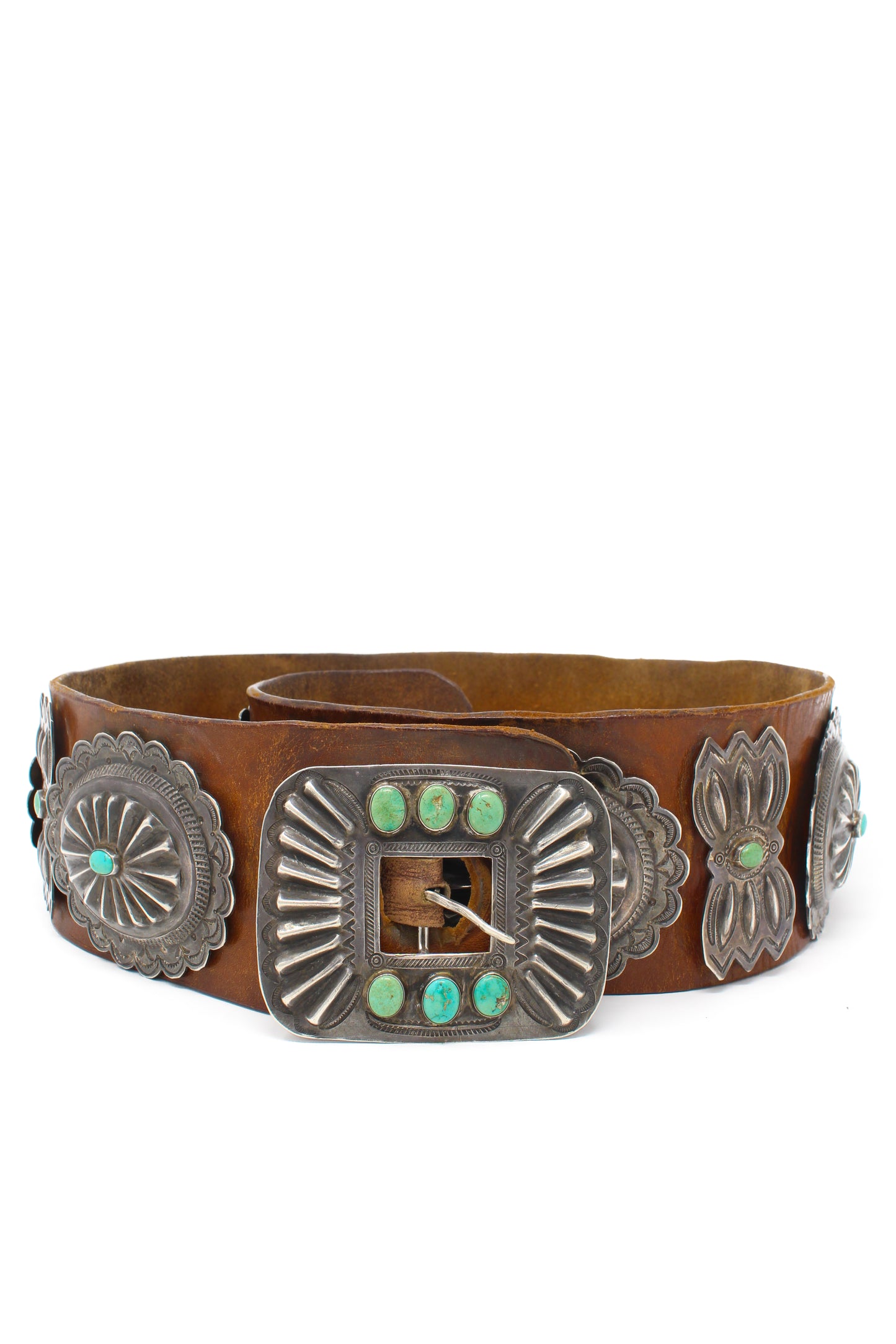 Vintage Sterling Silver Concho Belt