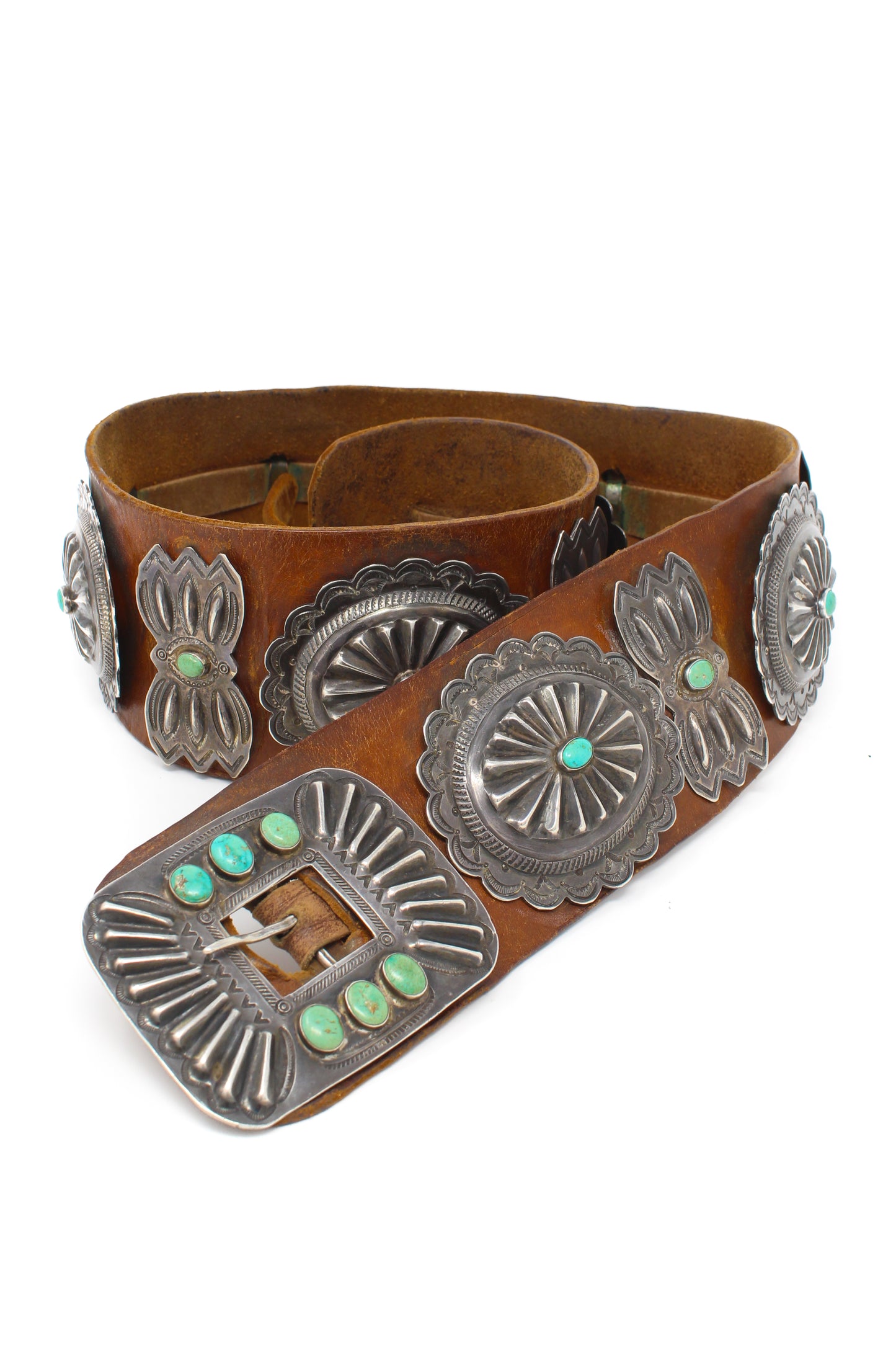 Vintage Sterling Silver Concho Belt