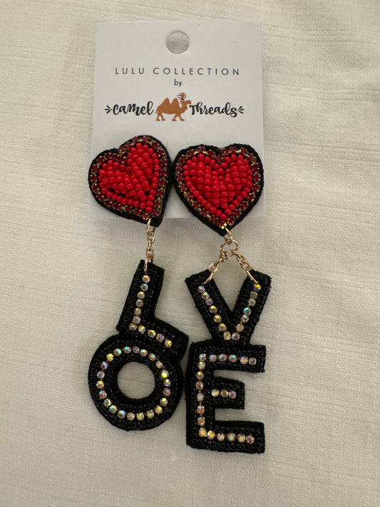 LOVE Beaded Earrings