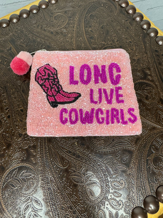 Long Live Cowgirls Beaded Coin Purse