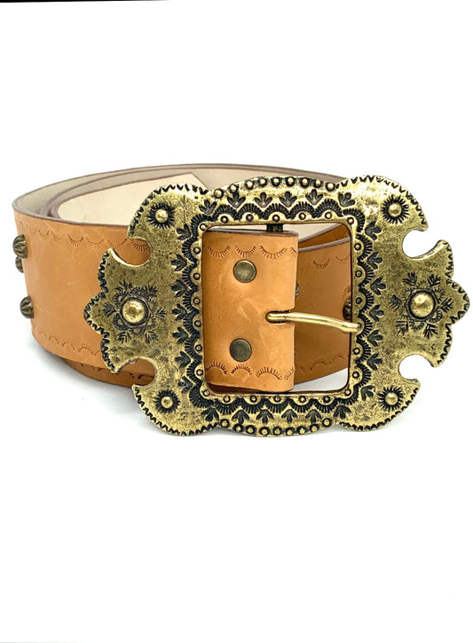 Leather Belt with Buckle