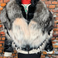 Oversized Beige Silver Fox Collar w/Fringe