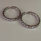 Large Oval CZ Diamond Hoop Earrings