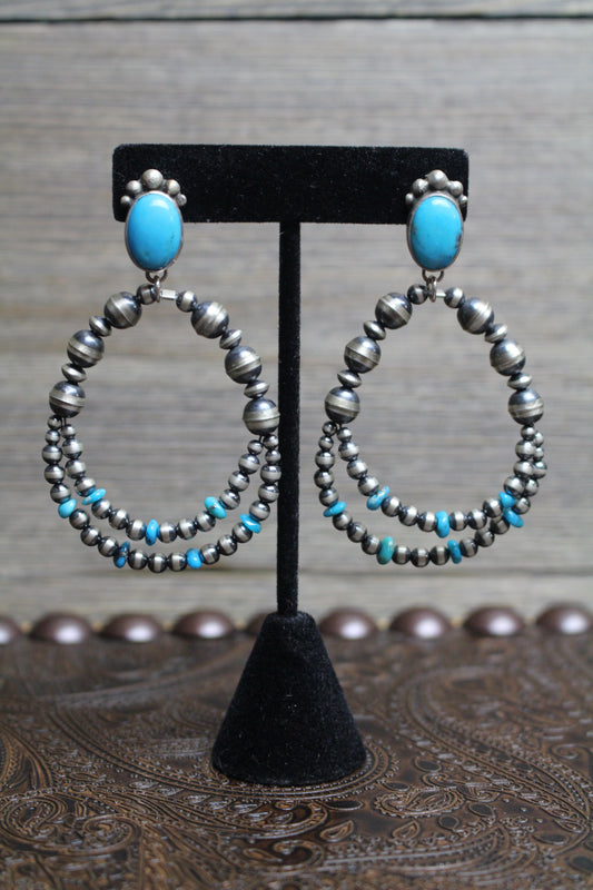 Sleeping Beauty Turquoise and Sterling Silver Earrings