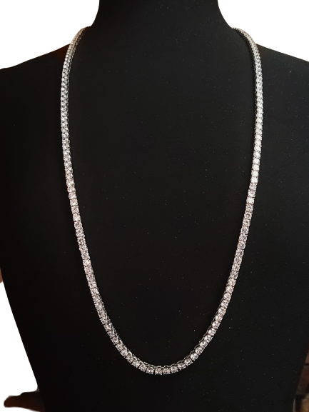 36" Silver Tennis Necklace