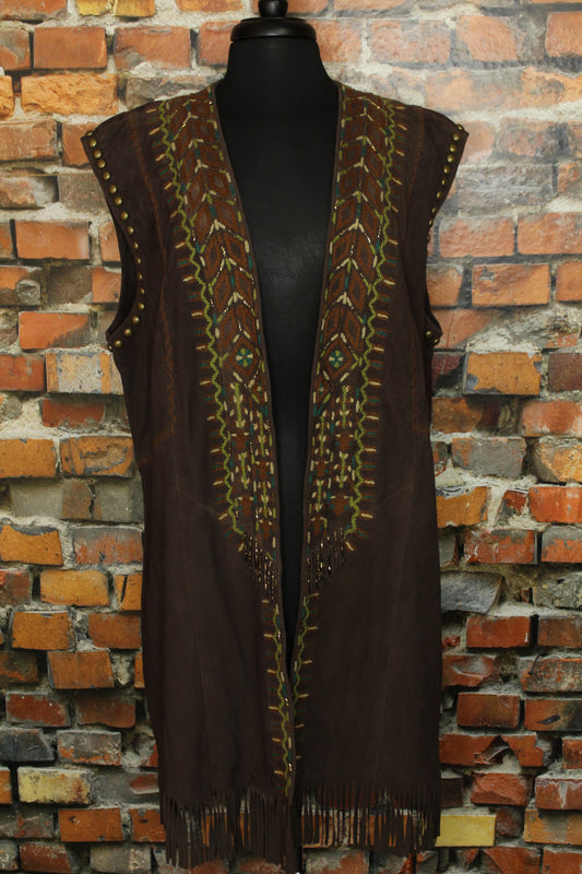 Long Mocha Open Vest