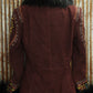 Merlot Leather Jacket with Fur Collar & Cuffs