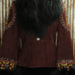 Merlot Leather Jacket with Fur Collar & Cuffs