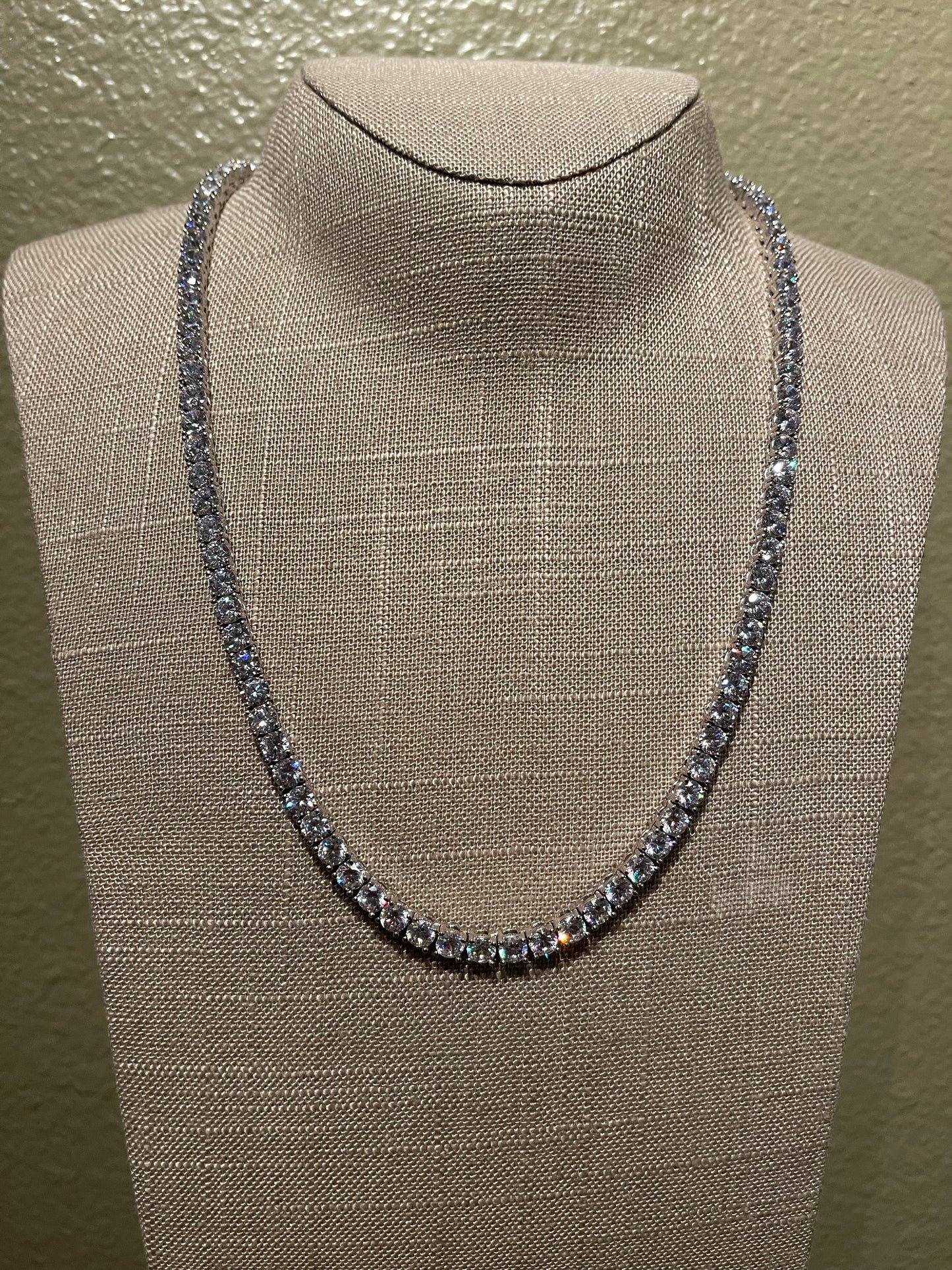 20" Silver Tennis Necklace